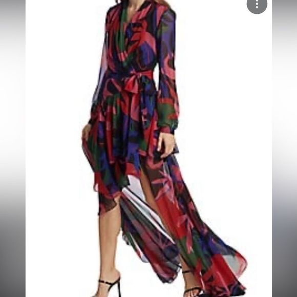 PatBO Dresses & Skirts - PatBO Rio Print High-Low Wrap Maxi Dress